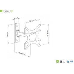Uchwyt ścienny Techly 19"-37", 25kg obrotowy | PartsPC.pl
