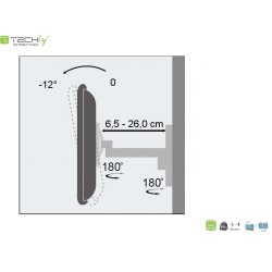 Uchwyt ścienny Techly 19"-37", 25kg obrotowy | PartsPC.pl