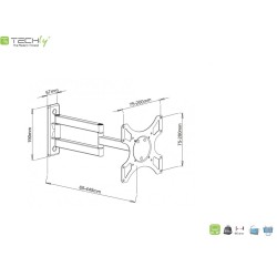 Uchwyt ścienny Techly LCD/LED 19"-37" 25kg, obrotowy,biały… | PartsPC.pl