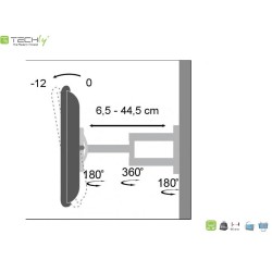 Uchwyt ścienny Techly LCD/LED 19"-37" 25kg, obrotowy,biały… | PartsPC.pl