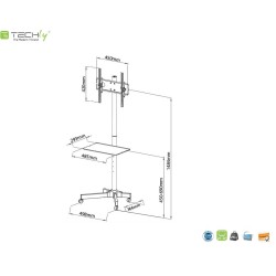 Stojak mobilny Techly 23"-55", 25kg regulowany