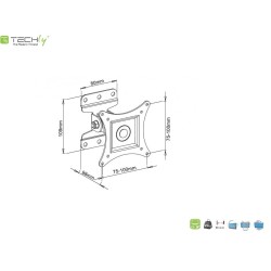 Uchwyt ścienny Techly 13"-30", 23kg regulowany | PartsPC.pl