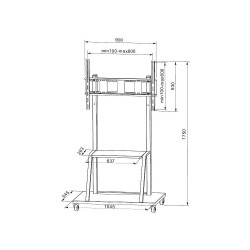 Stojak mobilny Techly 55"-100", 150kg z półką | PartsPC.pl