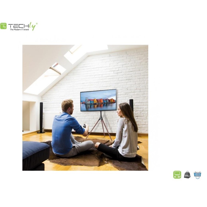 Stojak podłogowy Techly 45"-65", 35kg drewno | PartsPC.pl