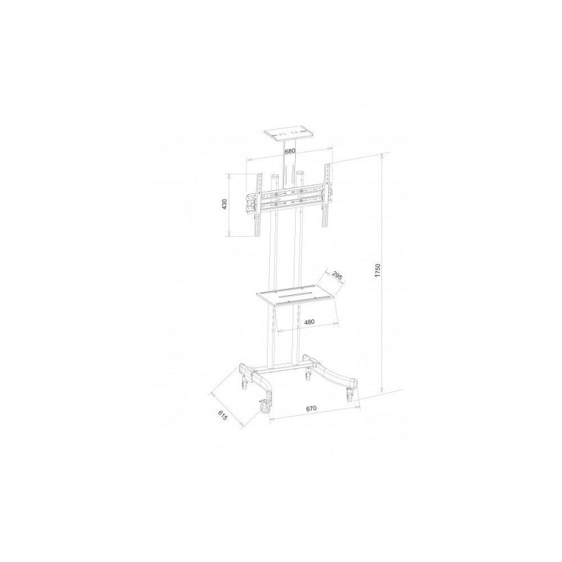 Stojak mobilny Techly 32"-70" 40kg regulowany