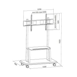 Stojak mobilny Techly 55"-120" 150kg z półką | PartsPC.pl