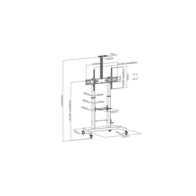 Stojak mobilny Techly 60''-100'', 100kg do Tablic Interatywn… | PartsPC.pl