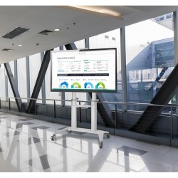 Stojak mobilny Techly 70"-120", 140kg z półką, biały | PartsPC.pl