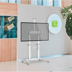 Stojak mobilny Techly 70"-120", 140kg z półką, biały | PartsPC.pl