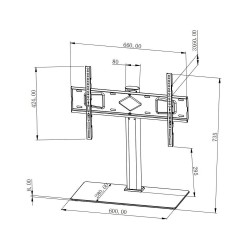 Stojak TV Techly 32"-65", 45kg pionowy