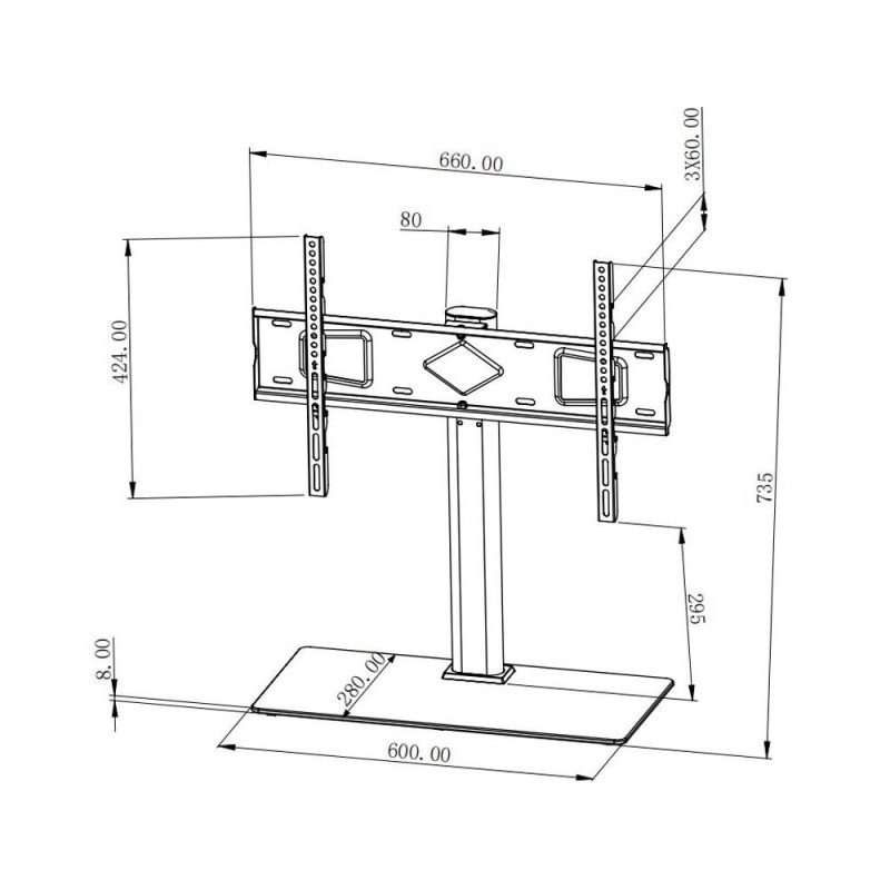 Stojak TV Techly 32"-65", 45kg pionowy