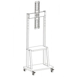Stojak mobilny Techly 32''-70'', 70 kg, półka AV, PIVOT