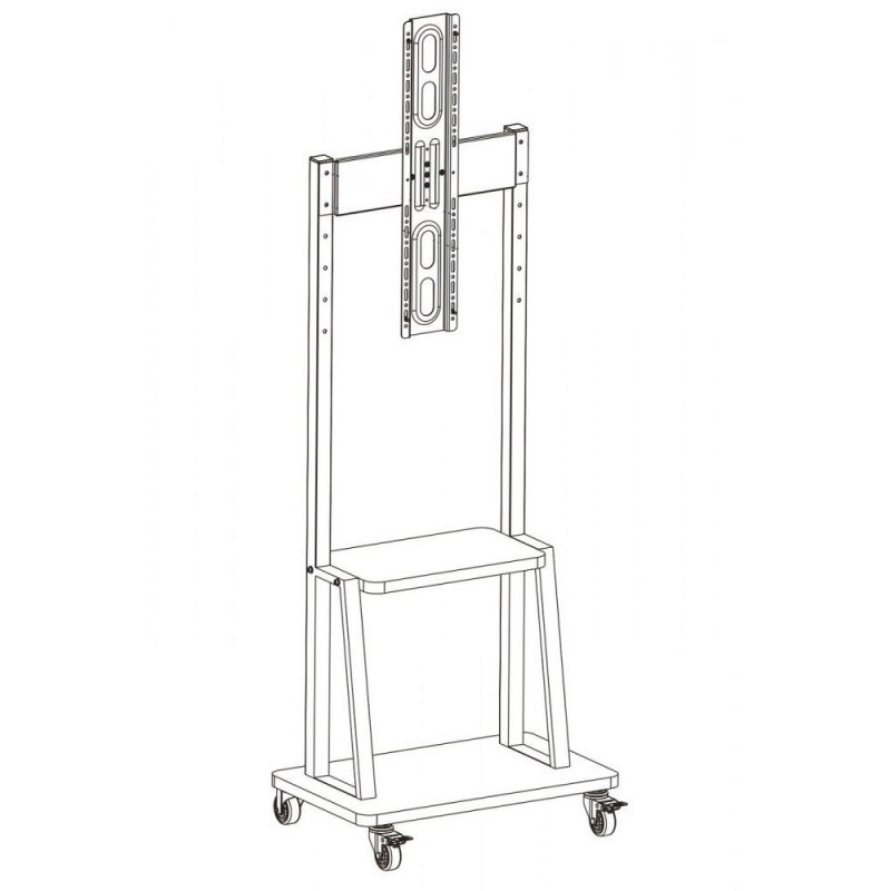 Stojak mobilny Techly 32''-70'', 70 kg, półka AV, PIVOT