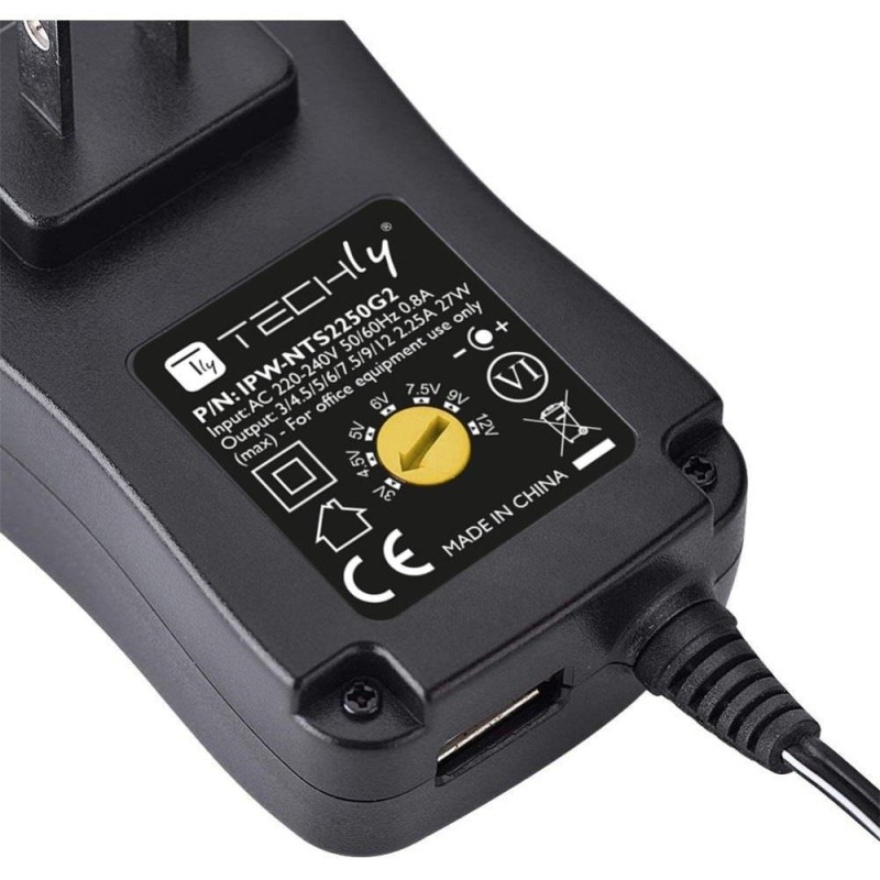Zasilacz sieciowy Techly Uniwersalny Regulowany 3-12V 2.25A … | PartsPC.pl