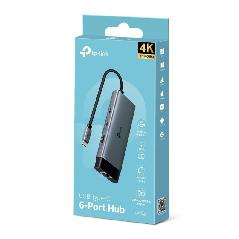 Hub USB TP-Link UH6120C 2+2xUSB 3.0 + HDMI + RJ45 | PartsPC.pl