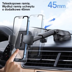 Uchwyt samochodowy Usams ZJ072 do szyby lub kokpitu czarny
