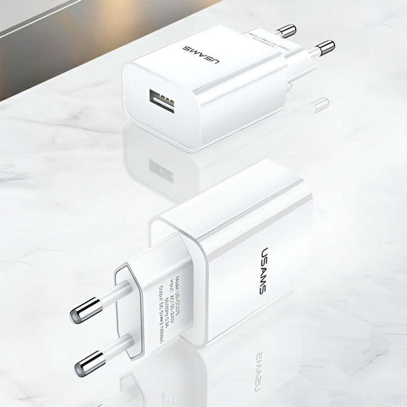 Ładowarka sieciowa Usams T18 2,1A 1xUSB- bez kabla - biała… | PartsPC.pl