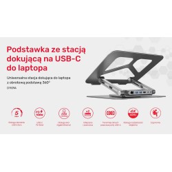 Podstawka pod laptop UNITEK D1109A HUB USB-C, HDMI, 4K, PD 1… | PartsPC.pl