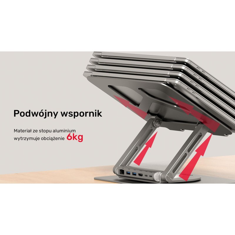 Podstawka pod laptop UNITEK D1109A HUB USB-C, HDMI, 4K, PD 1… | PartsPC.pl