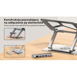 Podstawka pod laptop UNITEK D1109A HUB USB-C, HDMI, 4K, PD 1… | PartsPC.pl