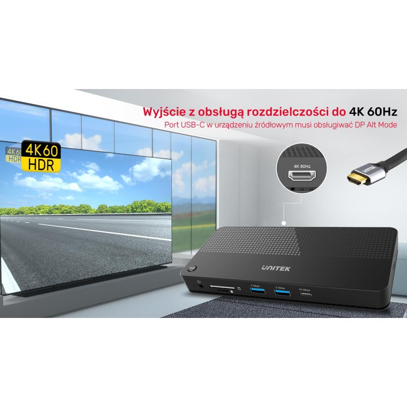 Unitek Przełącznik KVM 4K Hub USB 11 portów | PartsPC.pl