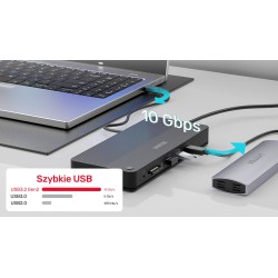 Unitek Przełącznik KVM 4K Hub USB 11 portów | PartsPC.pl