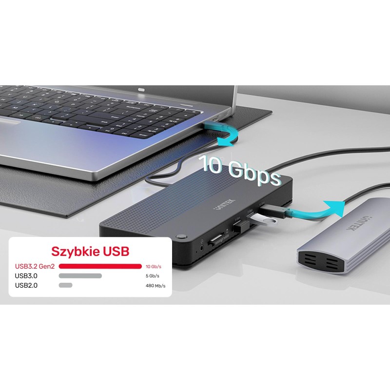 Unitek Przełącznik KVM 4K Hub USB 11 portów | PartsPC.pl