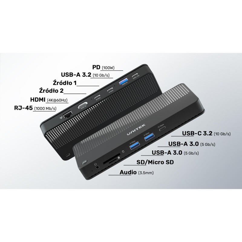 Unitek Przełącznik KVM 4K Hub USB 11 portów | PartsPC.pl