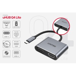 Unitek Hub USB-C HDMI VGA USB-A i PD 100W D1049A | PartsPC.pl