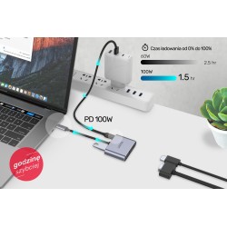 Unitek Hub USB-C HDMI VGA USB-A i PD 100W D1049A | PartsPC.pl