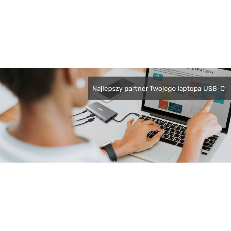 Hub USB-C Unitek D1019B 3.1 8w1, Power Delivery 100W | PartsPC.pl
