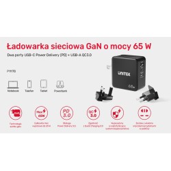 Ładowarka Sieciowa Unitek P1117B 3 porty, PD 65W, GaN, podró… | PartsPC.pl