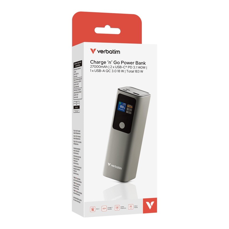 Powerbank Verbatim Charge 'n' Go 27000mAh USB-A USB-C PD 3.1… | PartsPC.pl