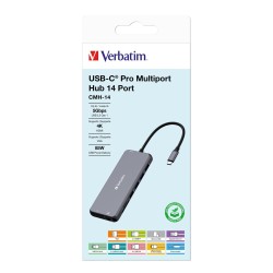 Hub USB Verbatim Multi Port CMH-14: 1x USB-C PD, 3xUSB-A 3.0… | PartsPC.pl