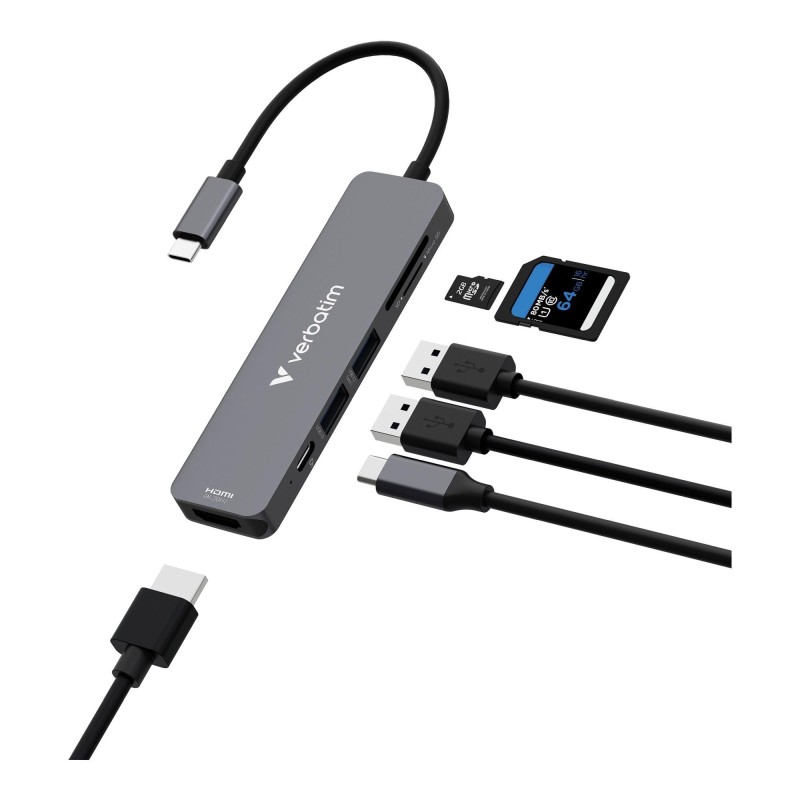 Hub USB Verbatim Multi Port Essentials USB-C PD, USB-A 3.0, … | PartsPC.pl