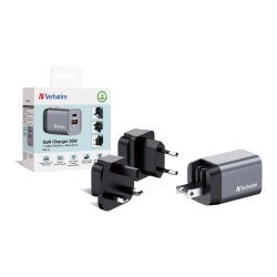 Ładowarka sieciowa Verbatim GaN GNC-35 1xUSB-C PD 35W 1xUSB-… | PartsPC.pl