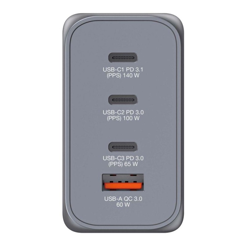 Ładowarka sieciowa Verbatim GaN GNC-240 3xUSB-C PD (140W+100W+65W) 1xUSB-A
