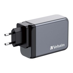Ładowarka sieciowa Verbatim GaN GNC-240 3xUSB-C PD (140W+100W+65W) 1xUSB-A