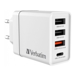Ładowarka sieciowa Verbatim 1xUSB-C PD 20W 1xUSB-A QC 3.0 2x… | PartsPC.pl