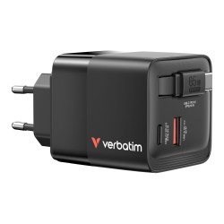Ładowarka ścienna Verbatim GaN 65W 1xUSB-C PD 3.0 1xUSB-A QC… | PartsPC.pl