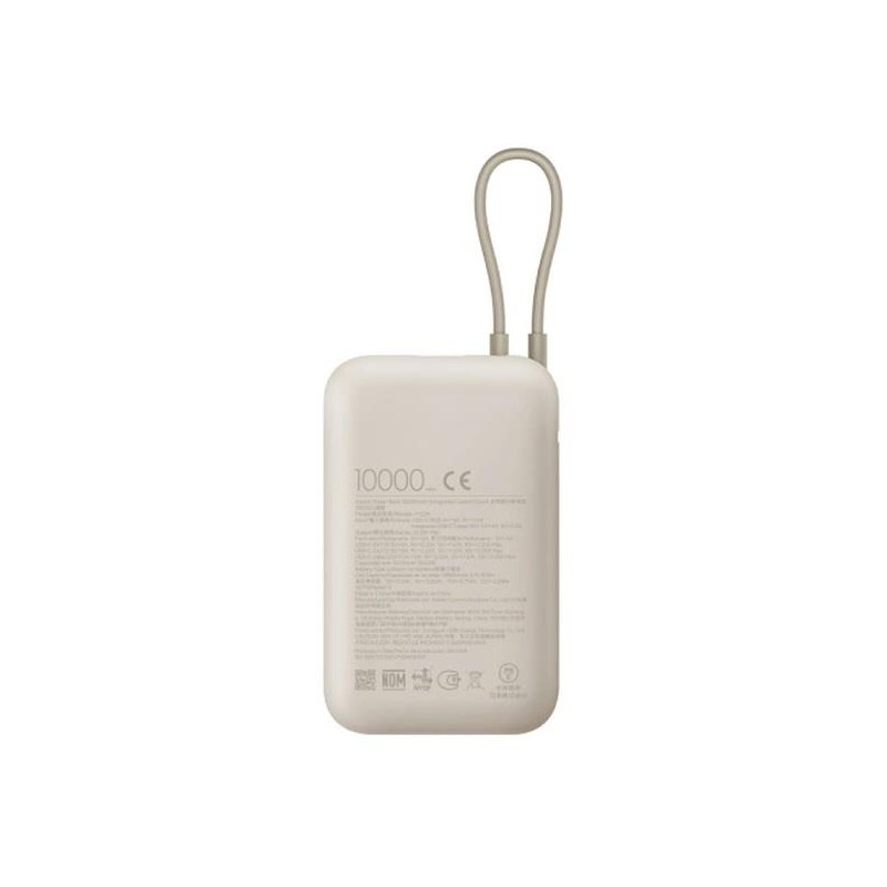 Powerbank Xiaomi 22,5W 10000mAh 2xUSB-C 1xUSB-A wbudowany kabel Tan