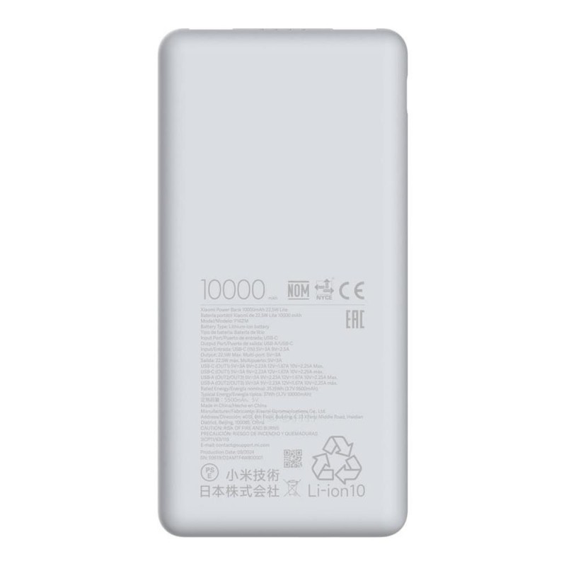 Powerbank Xiaomi Lite GL 22,5W 10000mAh USB-C 2xUSB-A White… | PartsPC.pl