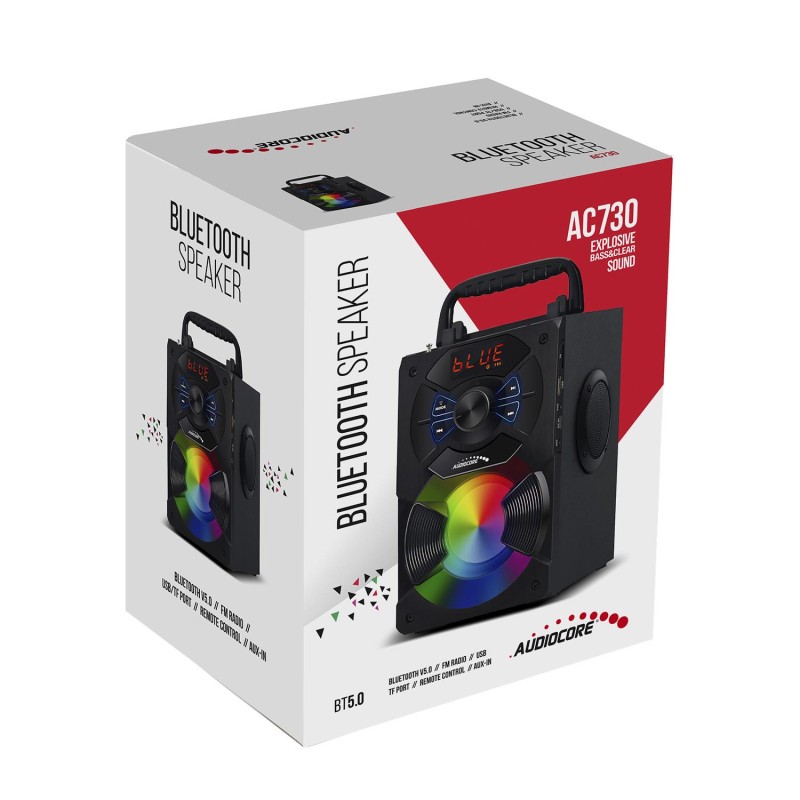 Głośnik przenośny bluetooth Audiocore AC730 radio FM, wejście kart SD/MMC,