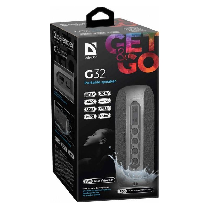 Głośnik Defender G32 Bluetooth 20W MP3/FM/SD/USB/AUX/TWS/IP5… | PartsPC.pl