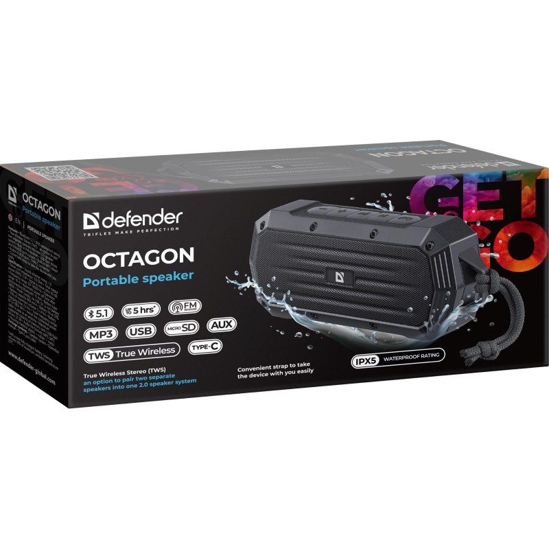 Głośnik Defender OCTAGON Bluetooth 5W BT/FM/TF/USB/AUX/TWS/I… | PartsPC.pl