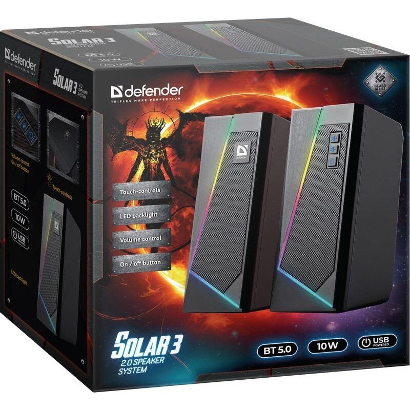Głośniki Defender SOLAR 3 2.0 10W Bluetooth USB podświetleni… | PartsPC.pl