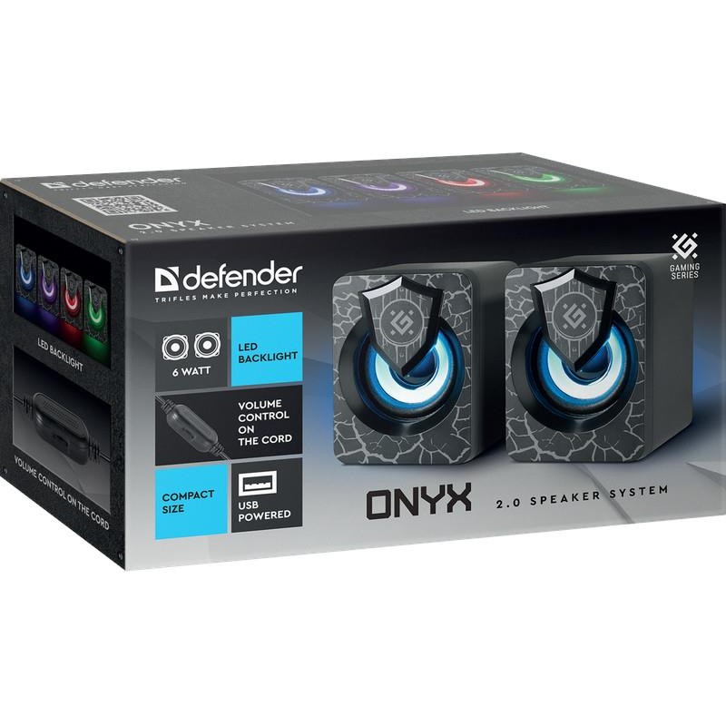Głośniki Defender ONYX 2.0 6W USB podświetlenie LED | PartsPC.pl