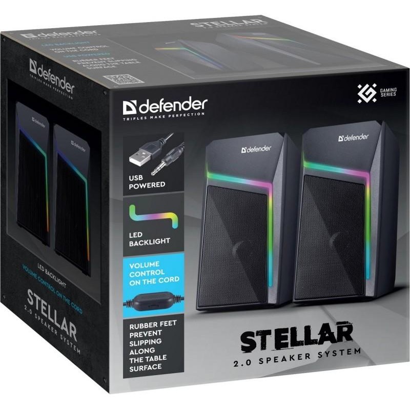 Głośniki Defender STELLAR 2.0 6W USB podświetlenie LED RGB… | PartsPC.pl