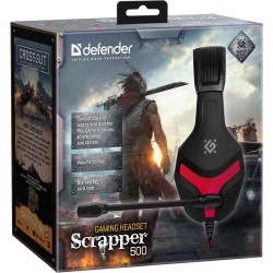 Słuchawki z mikrofonem Defender SCRAPPER 500 Gaming czerwono… | PartsPC.pl