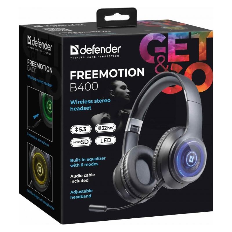 Słuchawki z mikrofonem Defender FREEMOTION B400 bezprzewodow… | PartsPC.pl